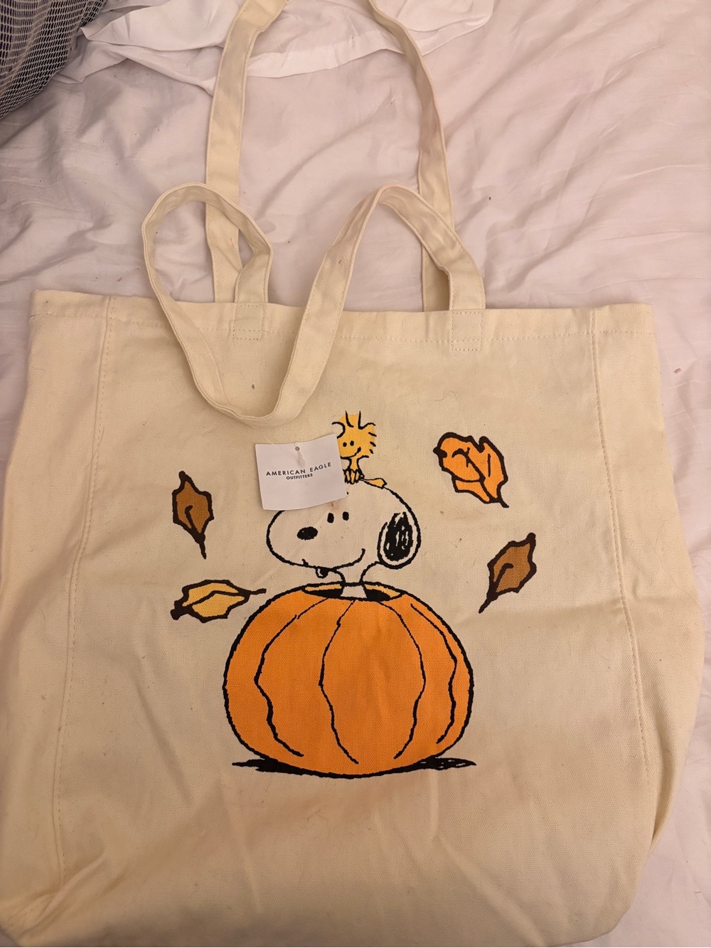 American Eagle Snoopy tote bag